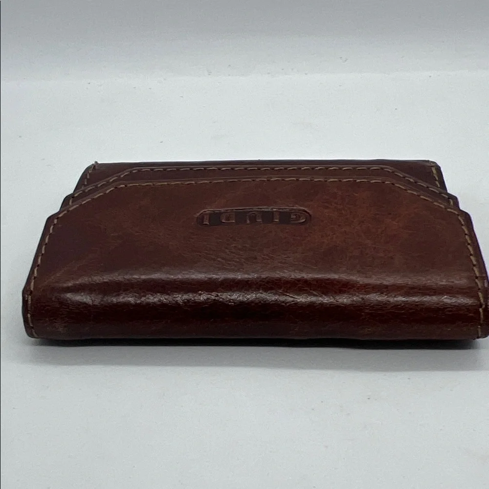 GIUDI Vintage Tri-Fold Leather Wallet | Brown Cowhide | Italian Craftsmanship